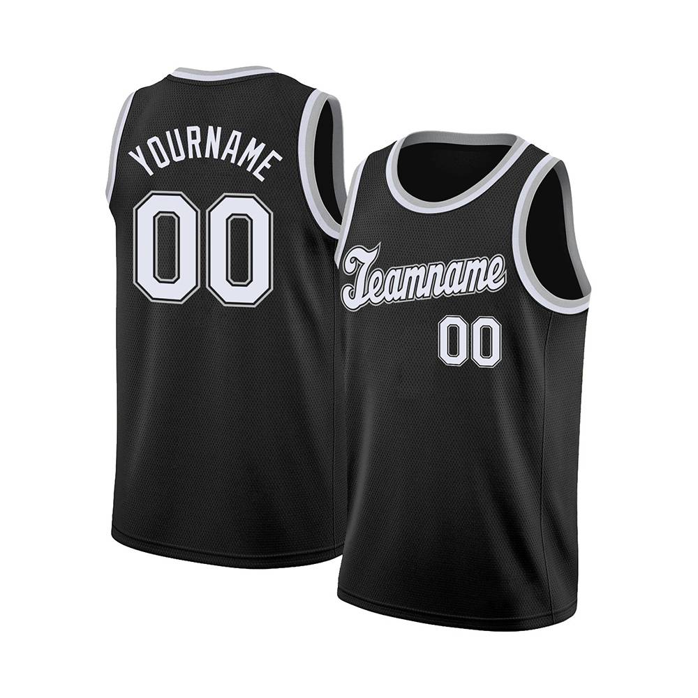 Custom Strike Black White Basketball Jersey