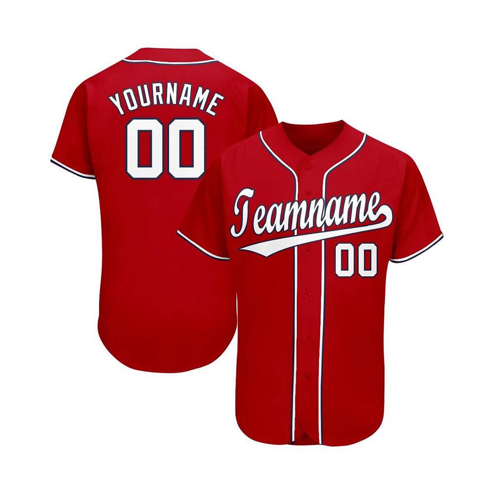 Custom Precision Red White-Black Baseball Jersey