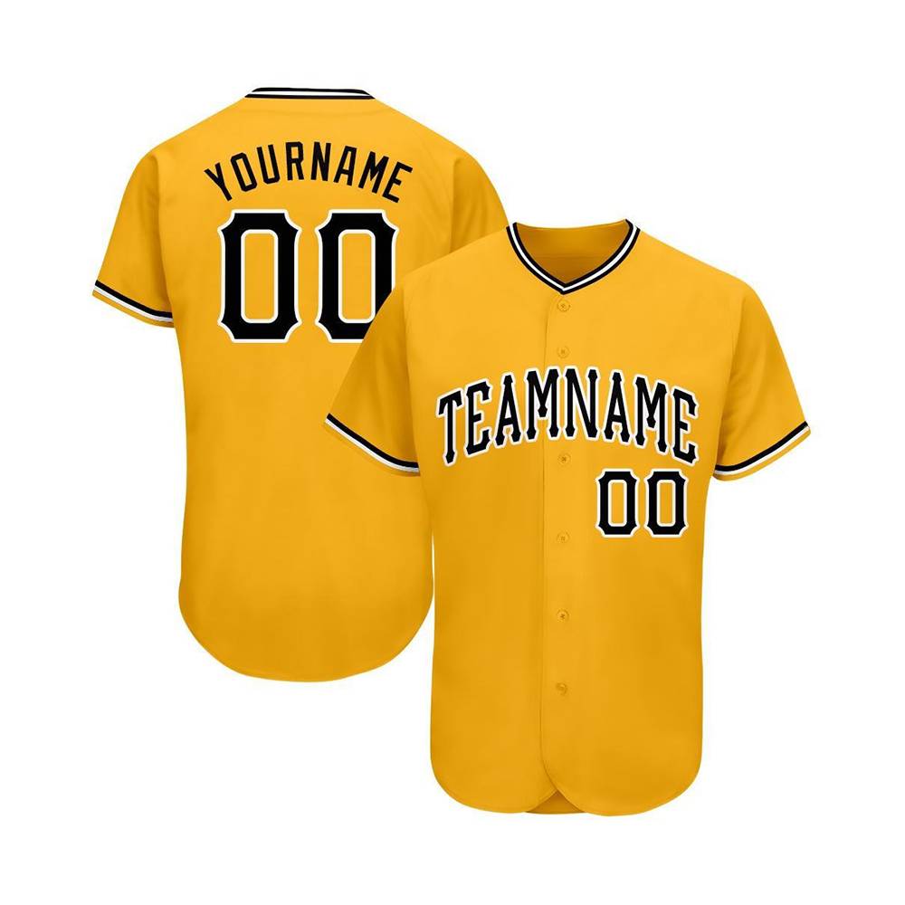 Custom Swing Yellow Black-White Baseball Jersey