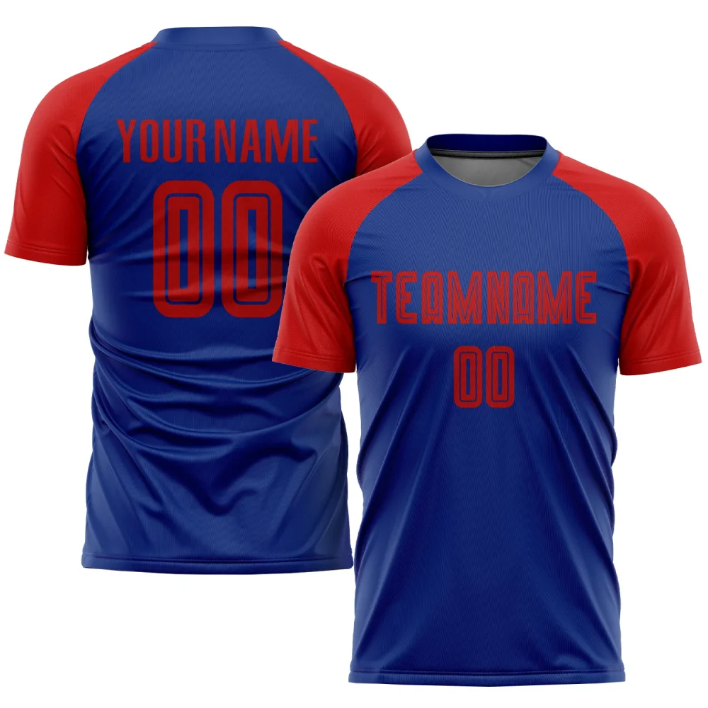 Custom Royal Red Sublimation Soccer Jersey